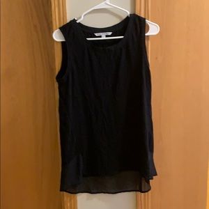 Black Adrienne Vittadini Tank Top with Mesh Bottom